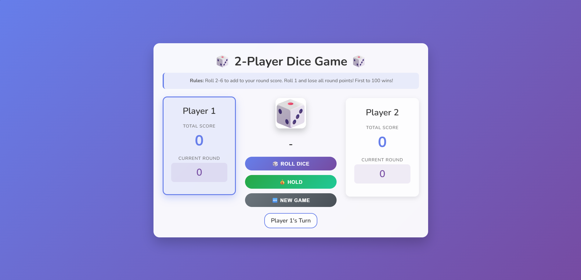 Dice Game Preview